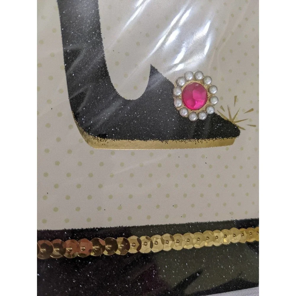 Hallmark happy birthday high heel shoes lover card embellished sequins sequin